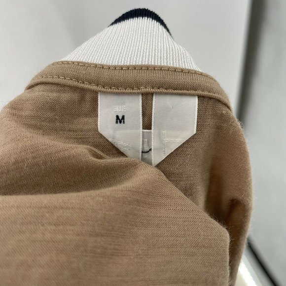 ARKET Merino Wool T Shirt Top Short Sleeve Beige Brown size Medium - Picture 7 of 11